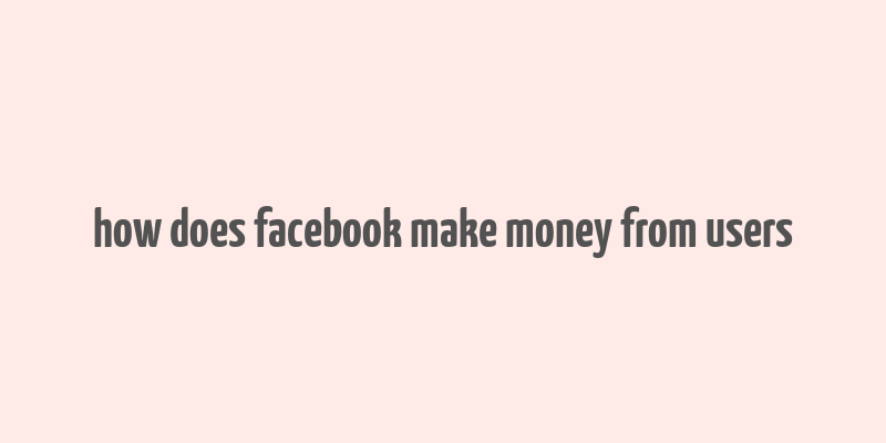 how does facebook make money from users