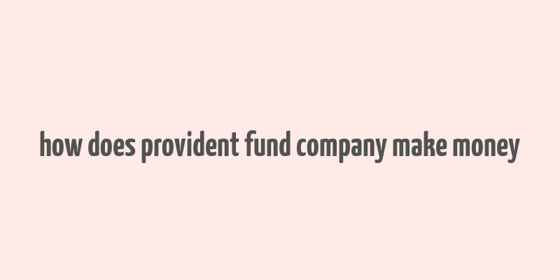 how does provident fund company make money