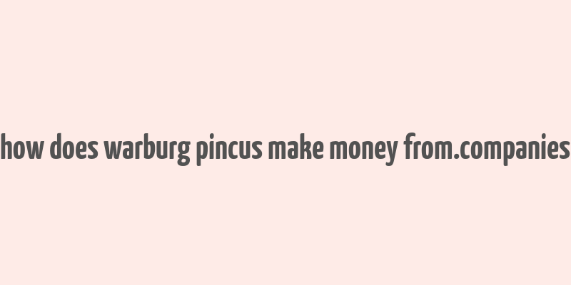 how does warburg pincus make money from.companies