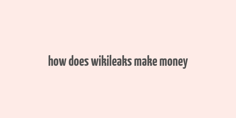 how does wikileaks make money