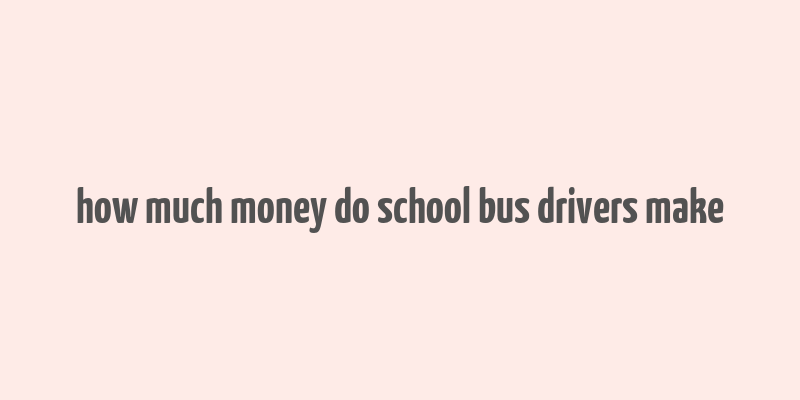 how much money do school bus drivers make