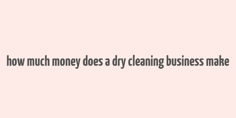 how much money does a dry cleaning business make