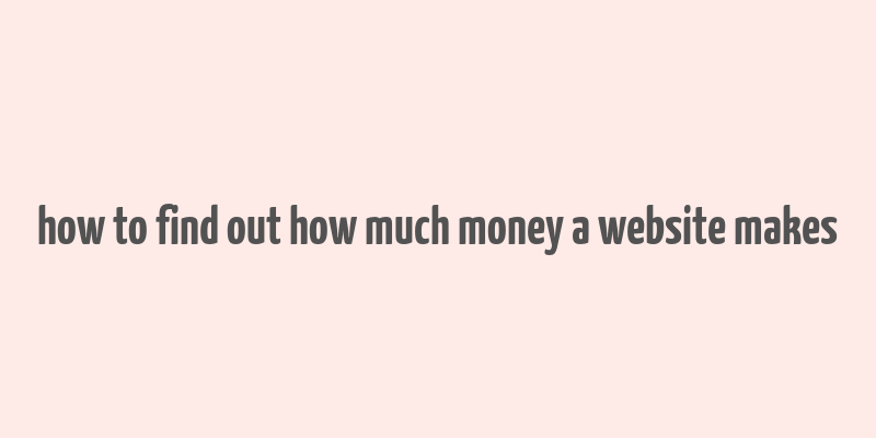 how to find out how much money a website makes