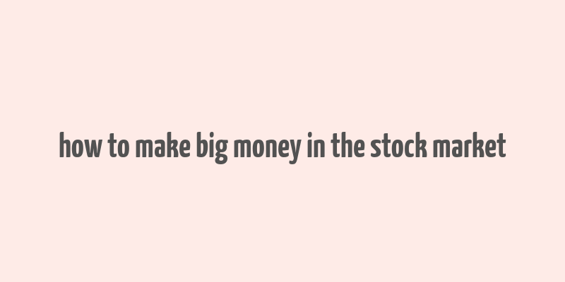 how to make big money in the stock market