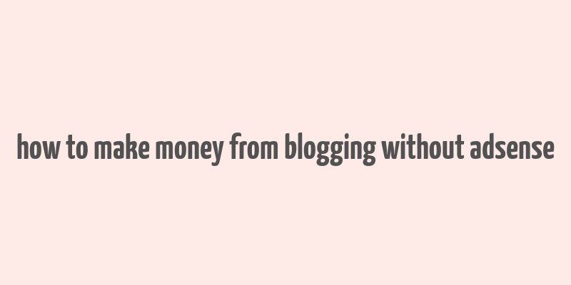 how to make money from blogging without adsense