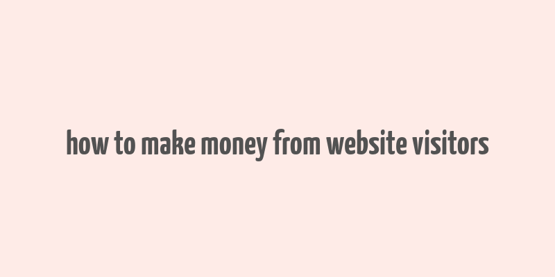 how to make money from website visitors