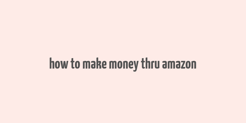 how to make money thru amazon