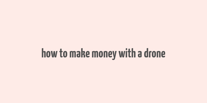 how to make money with a drone