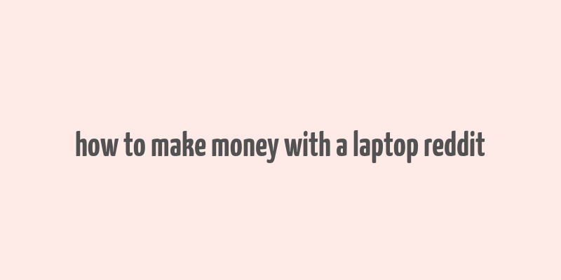 how to make money with a laptop reddit