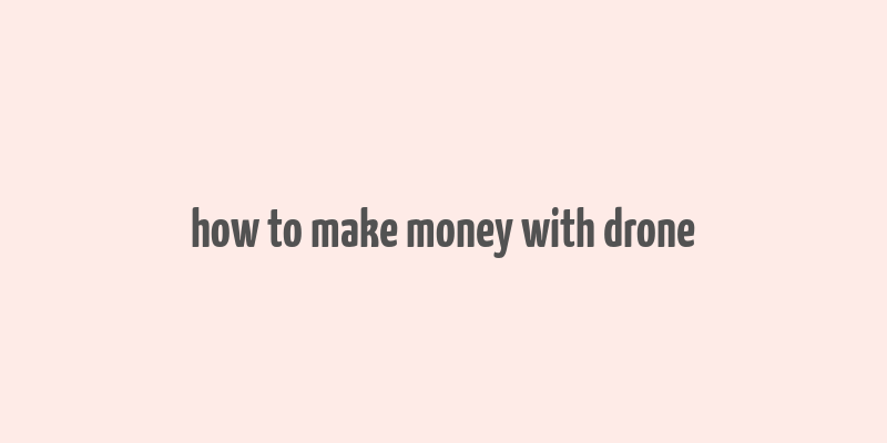 how to make money with drone