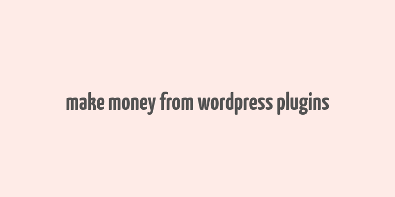 make money from wordpress plugins