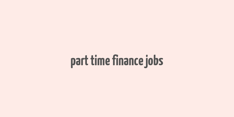 part time finance jobs