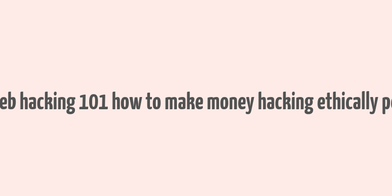 web hacking 101 how to make money hacking ethically pdf