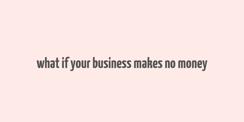 what if your business makes no money