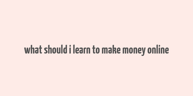 what should i learn to make money online