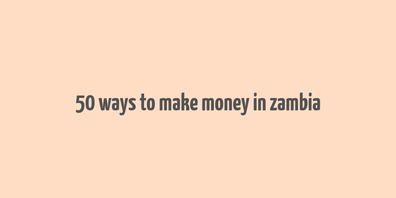 50 ways to make money in zambia