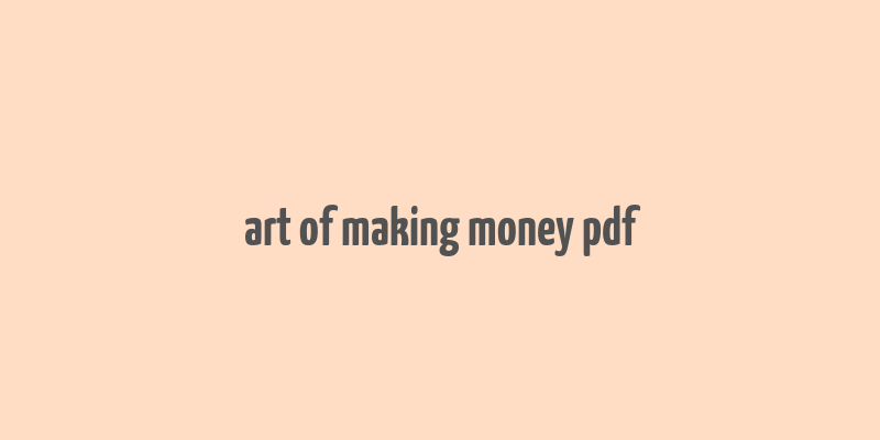 art of making money pdf