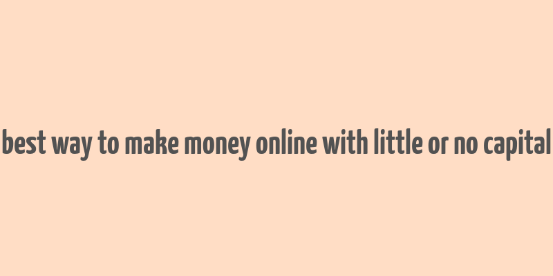 best way to make money online with little or no capital