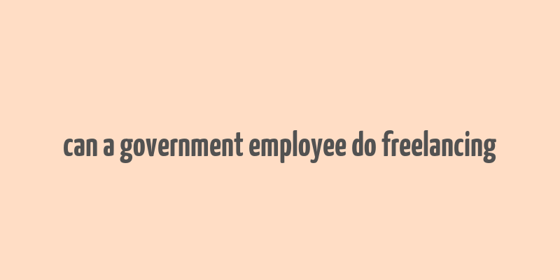 can a government employee do freelancing