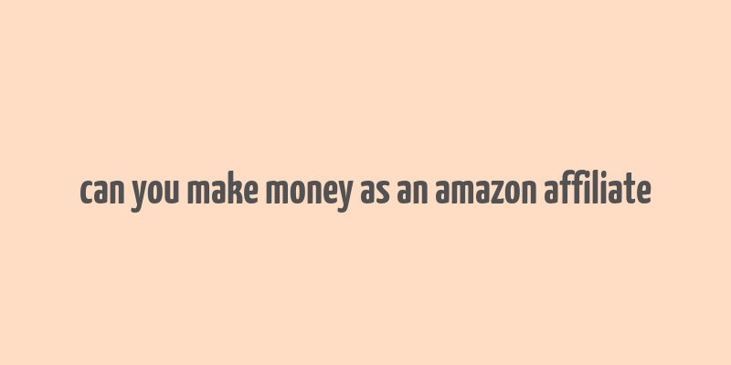 can you make money as an amazon affiliate