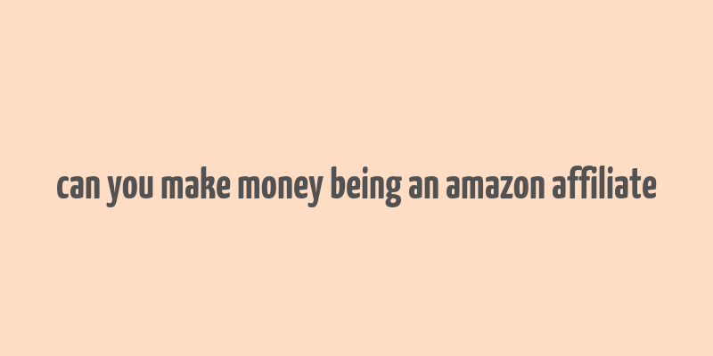 can you make money being an amazon affiliate