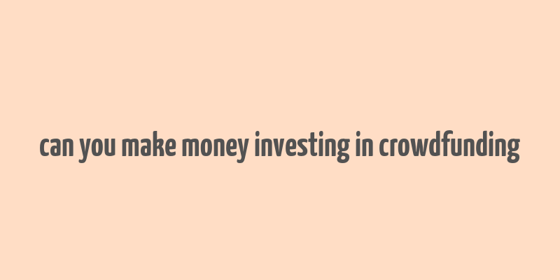 can you make money investing in crowdfunding