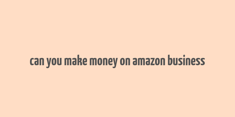 can you make money on amazon business