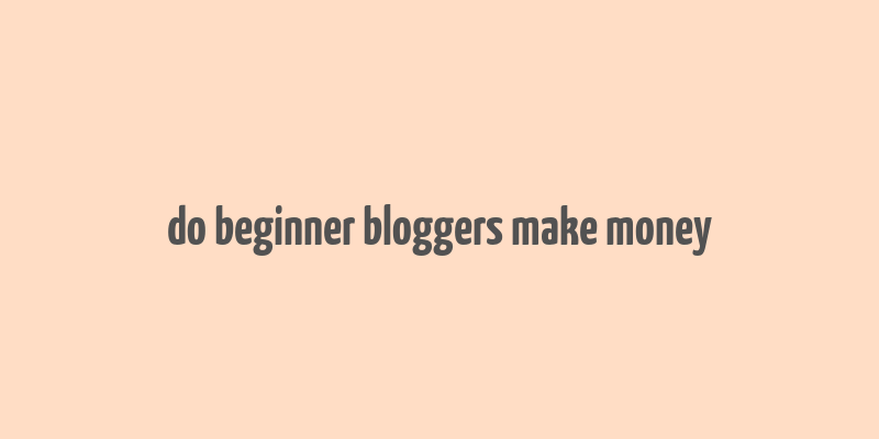 do beginner bloggers make money