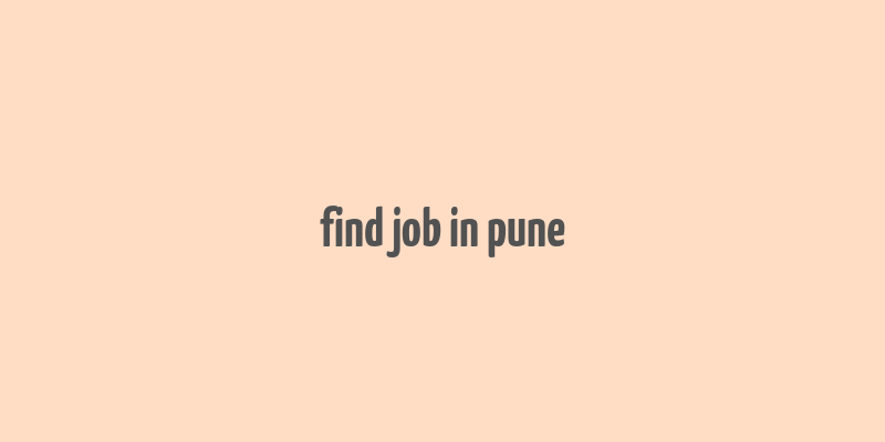 find job in pune