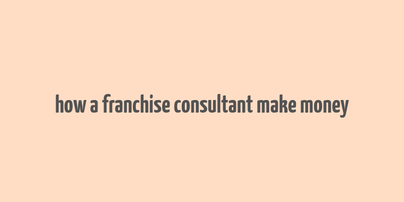 how a franchise consultant make money