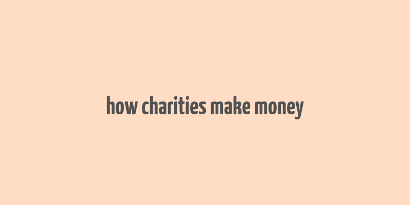 how charities make money