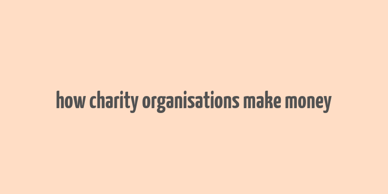 how charity organisations make money