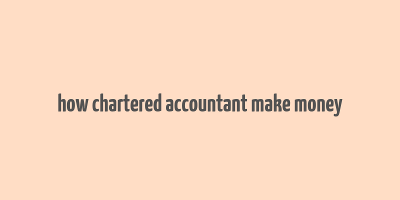 how chartered accountant make money