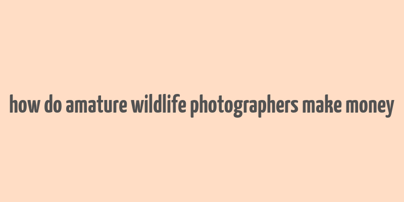 how do amature wildlife photographers make money