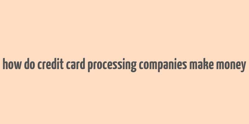 how do credit card processing companies make money