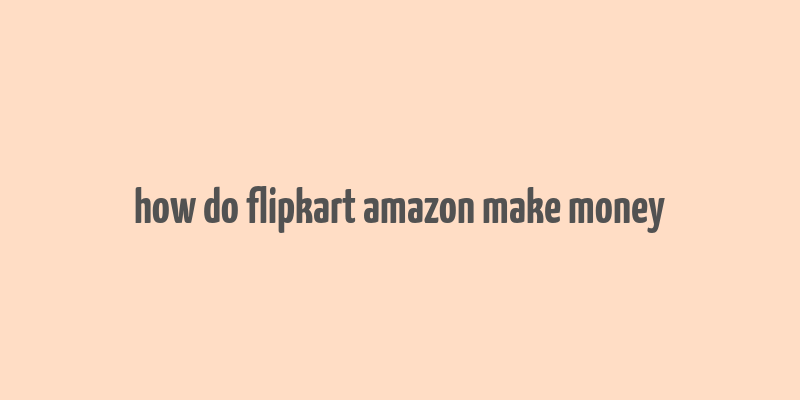 how do flipkart amazon make money