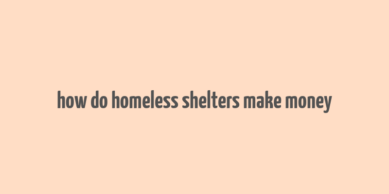 how do homeless shelters make money