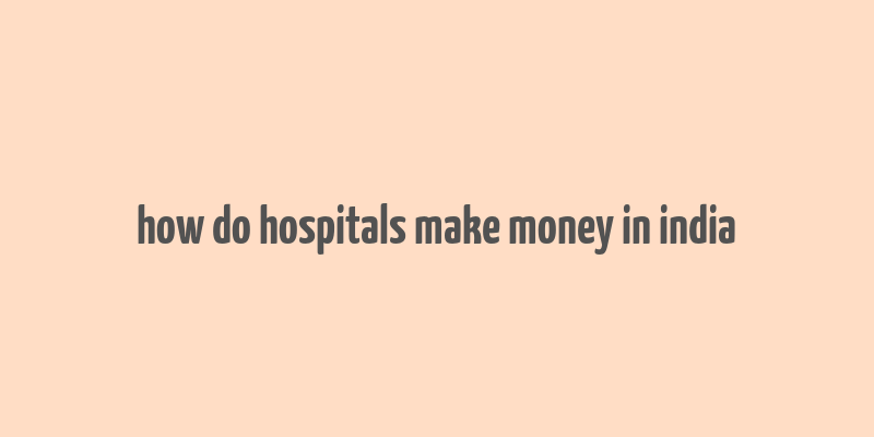 how do hospitals make money in india