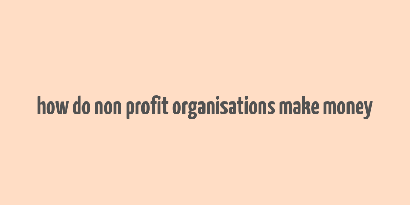 how do non profit organisations make money