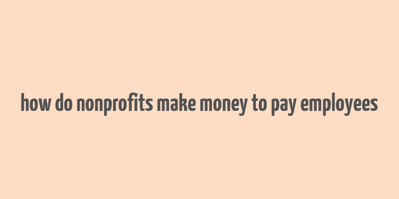 how do nonprofits make money to pay employees