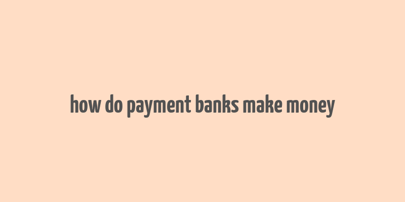 how do payment banks make money