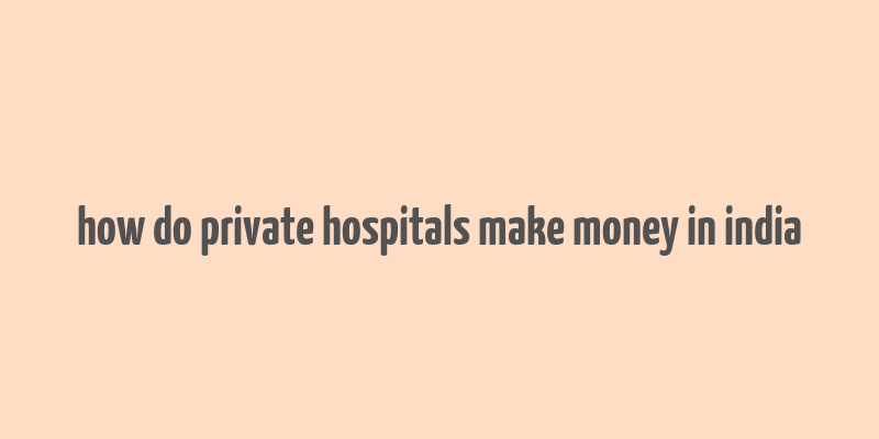 how do private hospitals make money in india