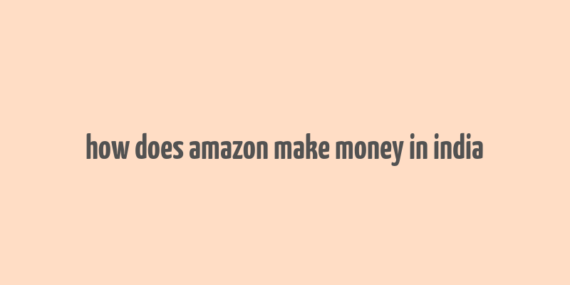 how does amazon make money in india