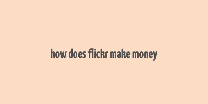 how does flickr make money