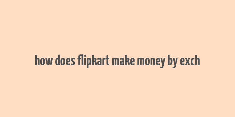 how does flipkart make money by exch