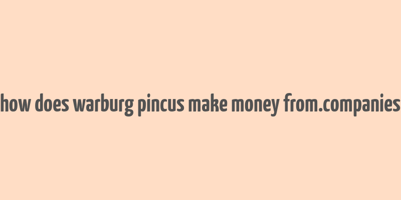 how does warburg pincus make money from.companies