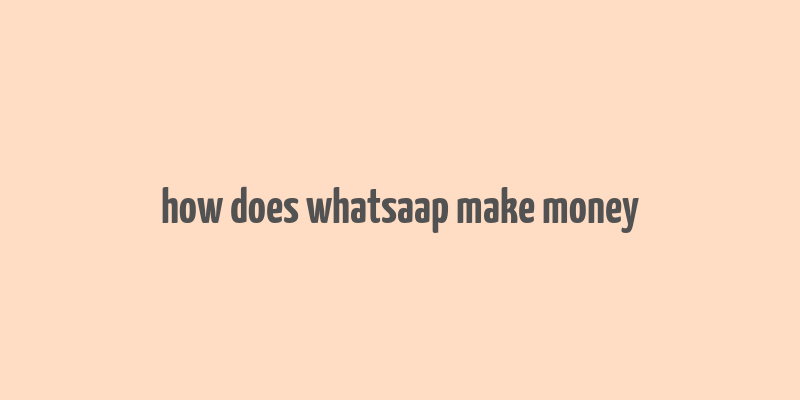 how does whatsaap make money