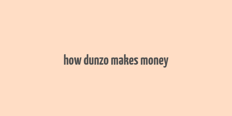 how dunzo makes money