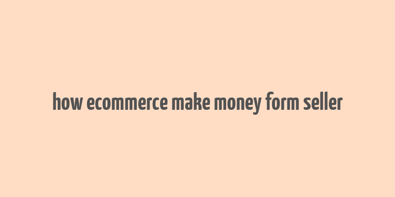 how ecommerce make money form seller