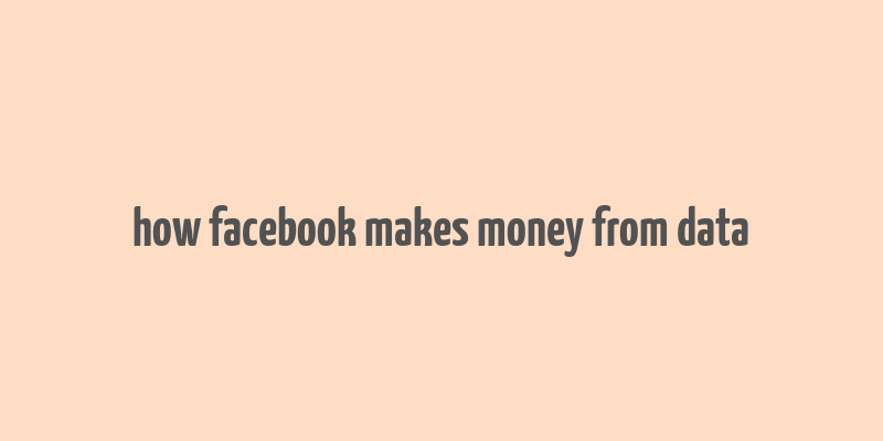 how facebook makes money from data